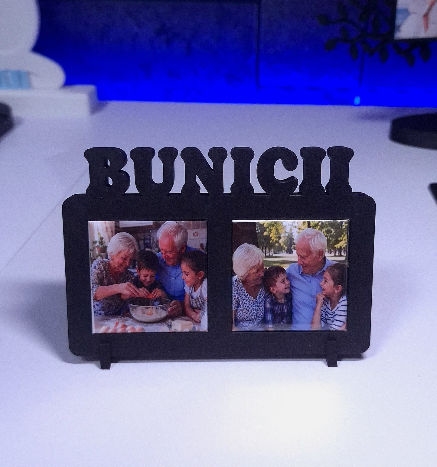 Ramă Foto Personalizată „BUNICII” cu 2 Fotografii Magnetice
